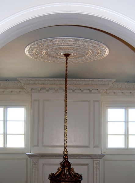large ceiling medallion installed